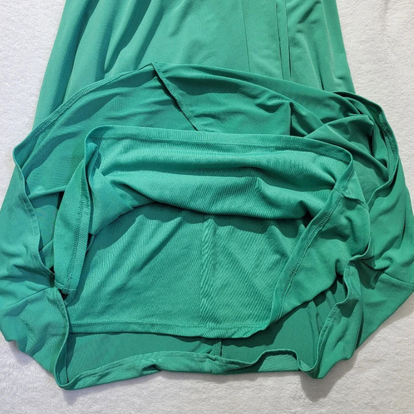 The Limited Jade Green Faux Wrap Halter Dress Button Back Neck Lined  Size M - Picture 8 of 13